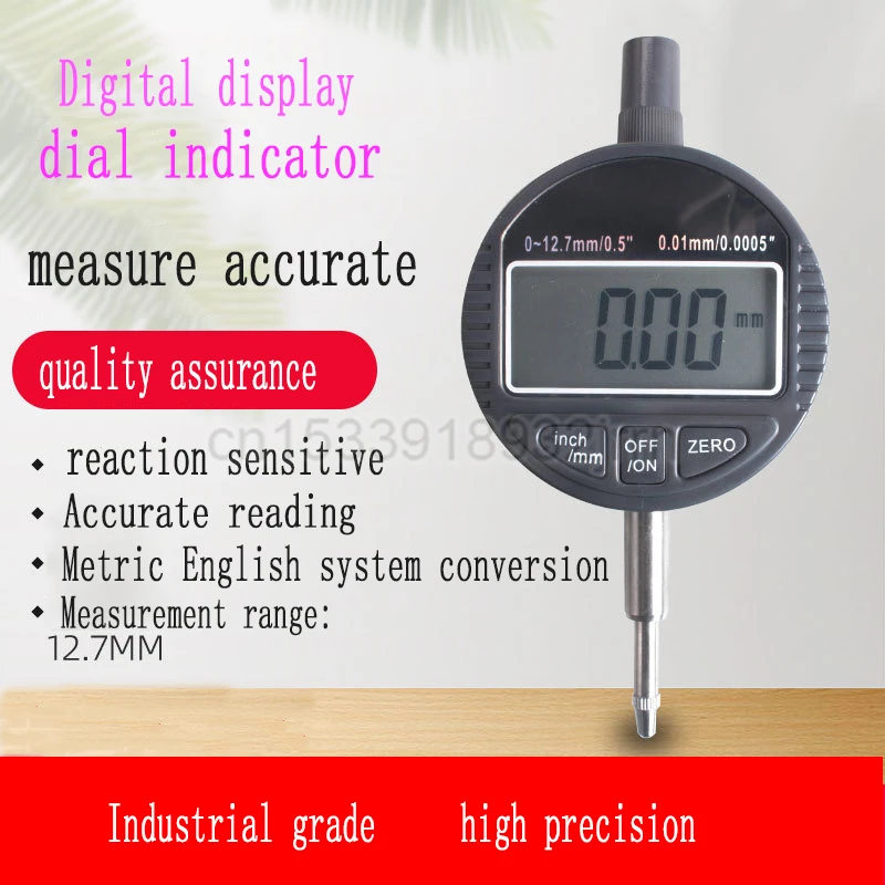 

1Pcs Digital Display Dial Gage 0-12.7/0-25.4MM Digital Display Dial Gauge Accuracy 0.02 MM
