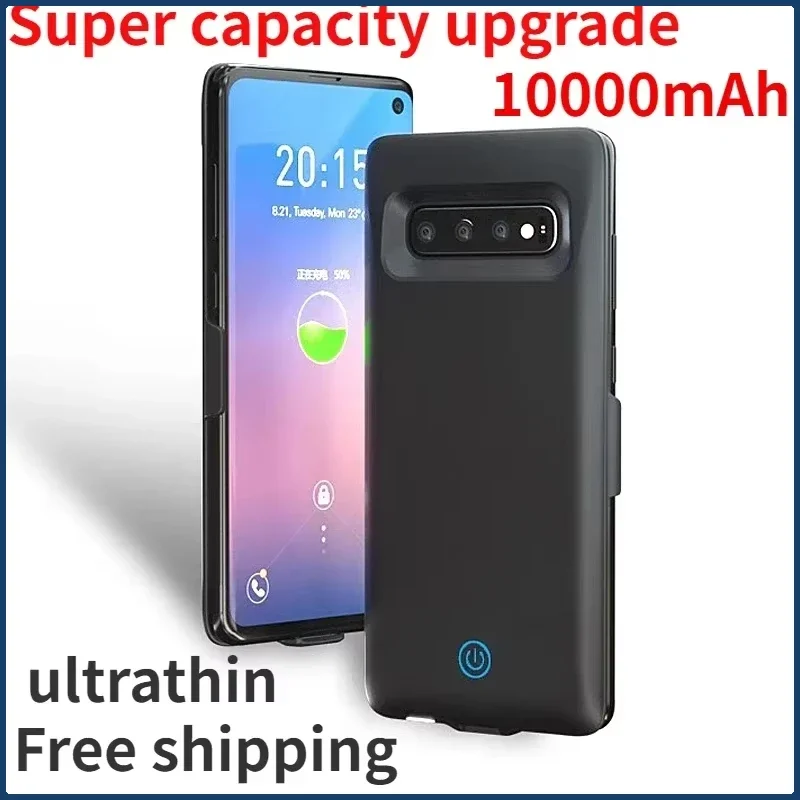 삼성 갤럭시 S10 S10e S10Plus S20 Plus Ultra FE 배터리 충전기 케이스 충전기 커버 보조베터리 10000mAh용 새 Bateria Externa
