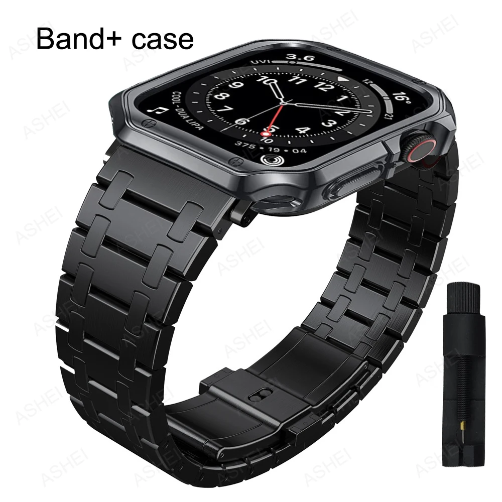 

Ремешок и чехол из ТПУ для apple watch 7 45 мм 41 мм, роскошный браслет для iwatch se apple watch 6 5 4 3 44 мм 40 мм 42 мм 38 мм, 2 шт.