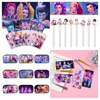 Kpop Demon Hunter Notebooks Kpop Huntrix Pen Pencil Case Bookmarks Stationery K Pop Demon Hunter Students Kids Gifts