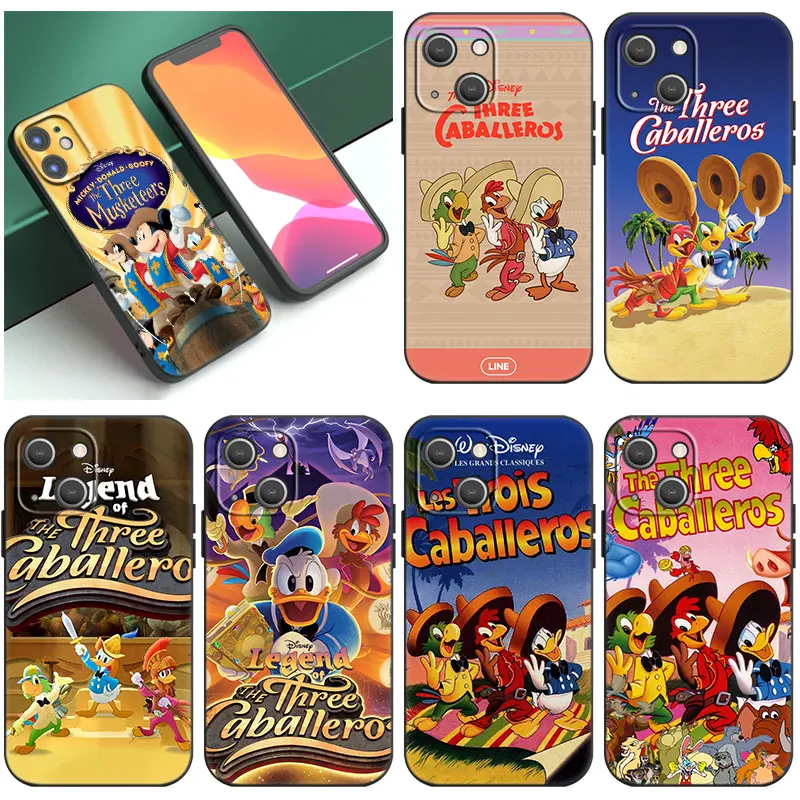 Disney The Three Caballeros Custodia Per Telefono Nera Per Apple Iphone 14 12 13 Mini 11 Pro Xr X Xs Max 6S 7 8 Plus 5S Se 2020 2022 Cover
