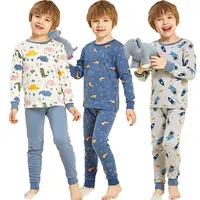 Baby Kids Pajamas Sets Cotton Boys Sleepwear Suit Winter Girls Pajamas Cartoon Cat Pijamas T-shirt+Pants 2pcs Children Clothing 1