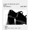 Mary Janes Vintage Black Sandals Woman Buckle Non-Slip Casual Medium Heels Office Ladies Solid Elegant Heels Korean 2023 Summer 6
