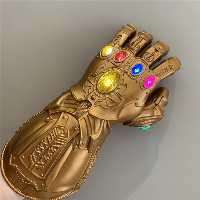 Marvel Iron Man infinito pietra Thanos guanti Avengers 1:1 supereroe armi  guanto di sfida LED guanti leggeri Cosplay capitano America Kid