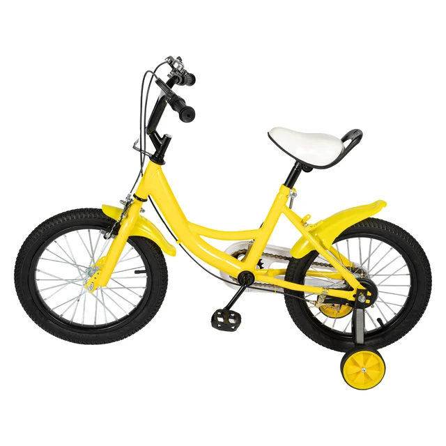 Vélo pour enfants de 16 pouces, cadre en acier au carbone jaune, 5-8 ans, siège réglable, guidon, frein de sécurité, sonnette, vélo de transport 1