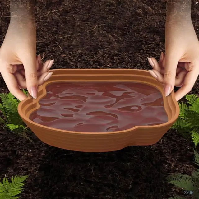 270F Naturalistic Turtles Pond Step Design Reptiles Bath Tub Pet Water Feeding Bowl 270F Naturalistic Turtles Pond Step Design Reptiles Bath Tub Pet Water Feeding Bowl