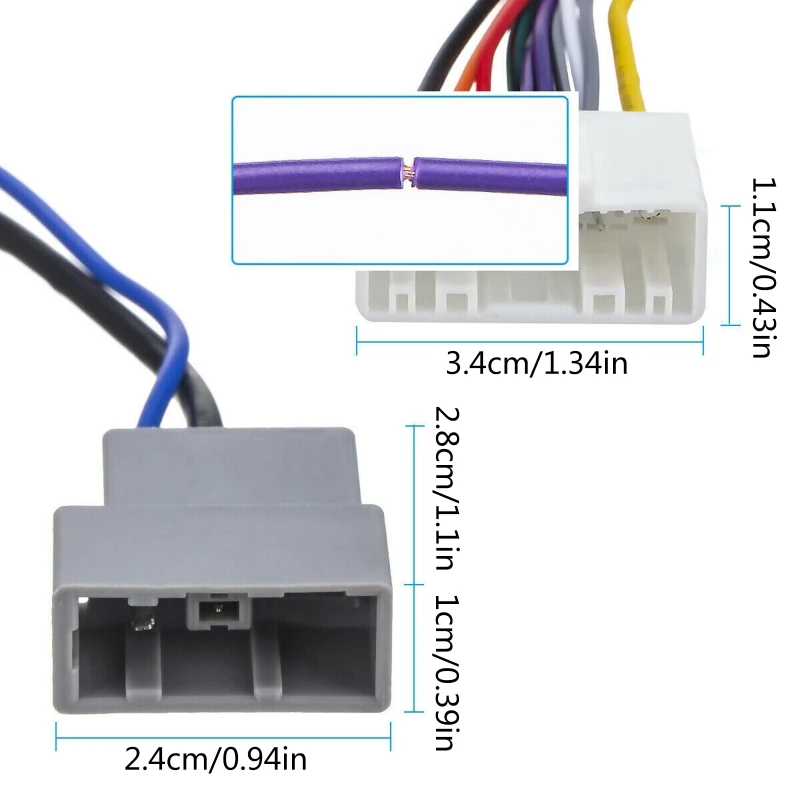 Auto Car Radio Audio 20Pin Wiring Harness Adapter for 70-7552 Cube Frontier Versa Audio Stereo Wire Connector Plug Cable