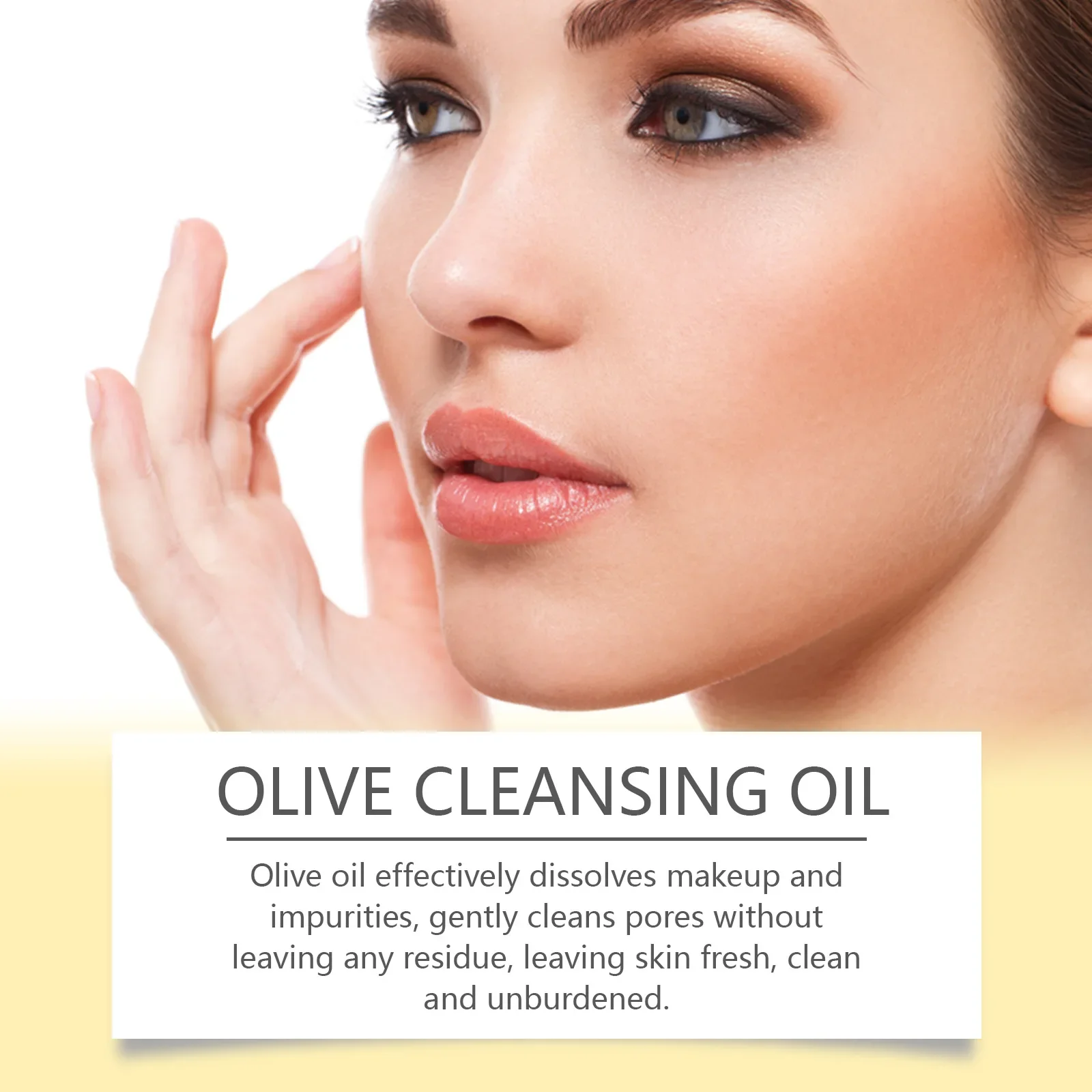 OUHOE Olive Makeup Remover Oil, Gently Moisturizing and Skin Cleansing Facial and Lip Olive Makeup Remover Oil Cleaning Tools 3