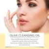OUHOE Olive Makeup Remover Oil, Gently Moisturizing and Skin Cleansing Facial and Lip Olive Makeup Remover Oil Cleaning Tools 3