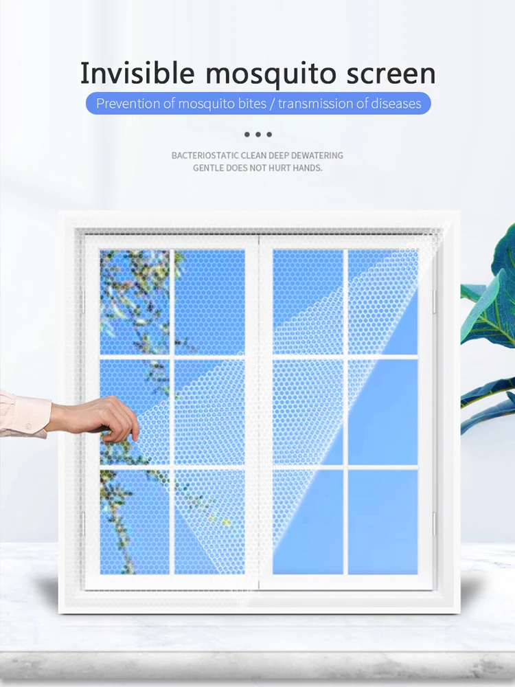 Description Picture 2 of itemAnti Mosquito Window Net Insect Mesh Window Screen Net Indoor Mesh Bug Mosquito Net Invisible White Summer Against Flies