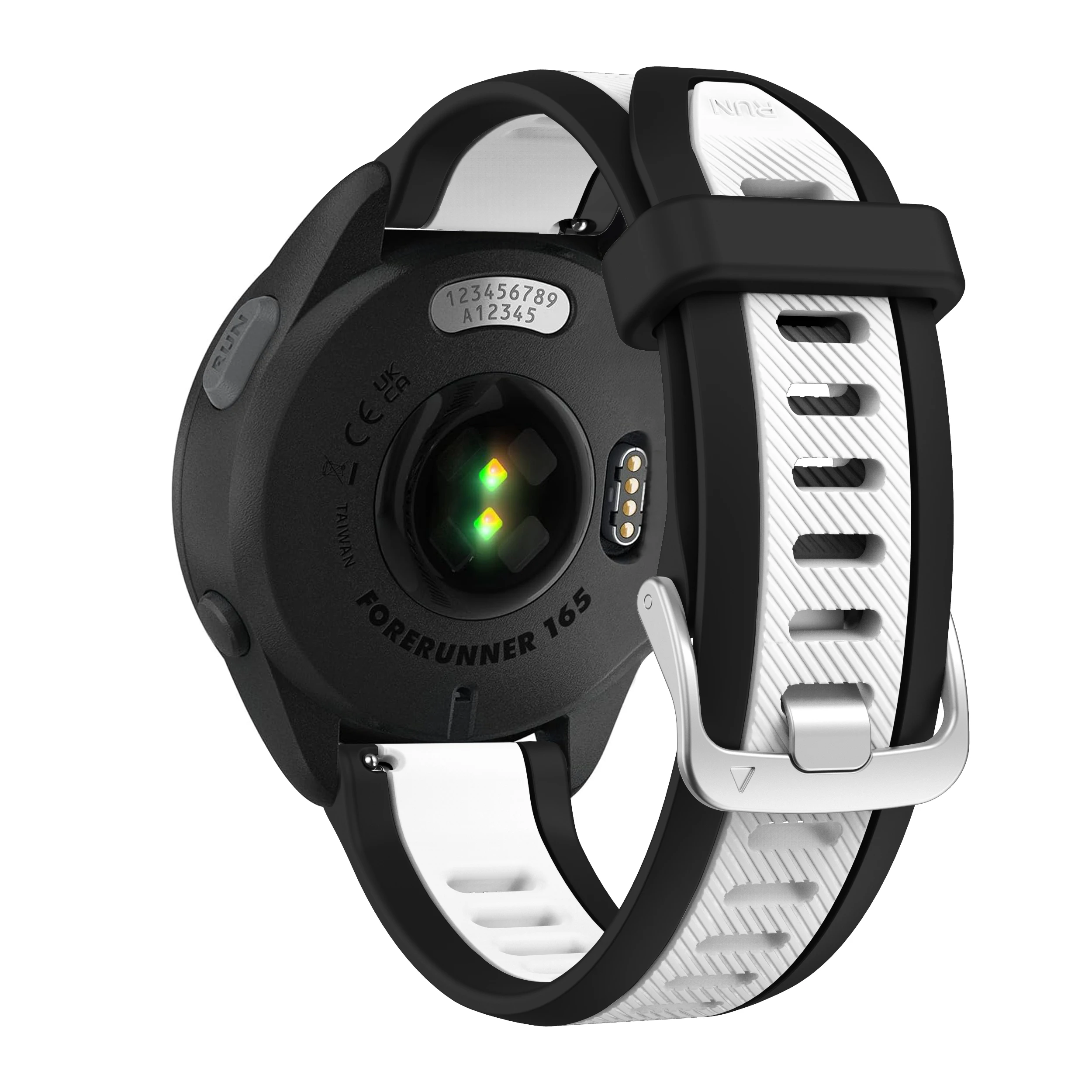 Sporty Two-Tone Quick Release Silicone Watch Strap, 20mm