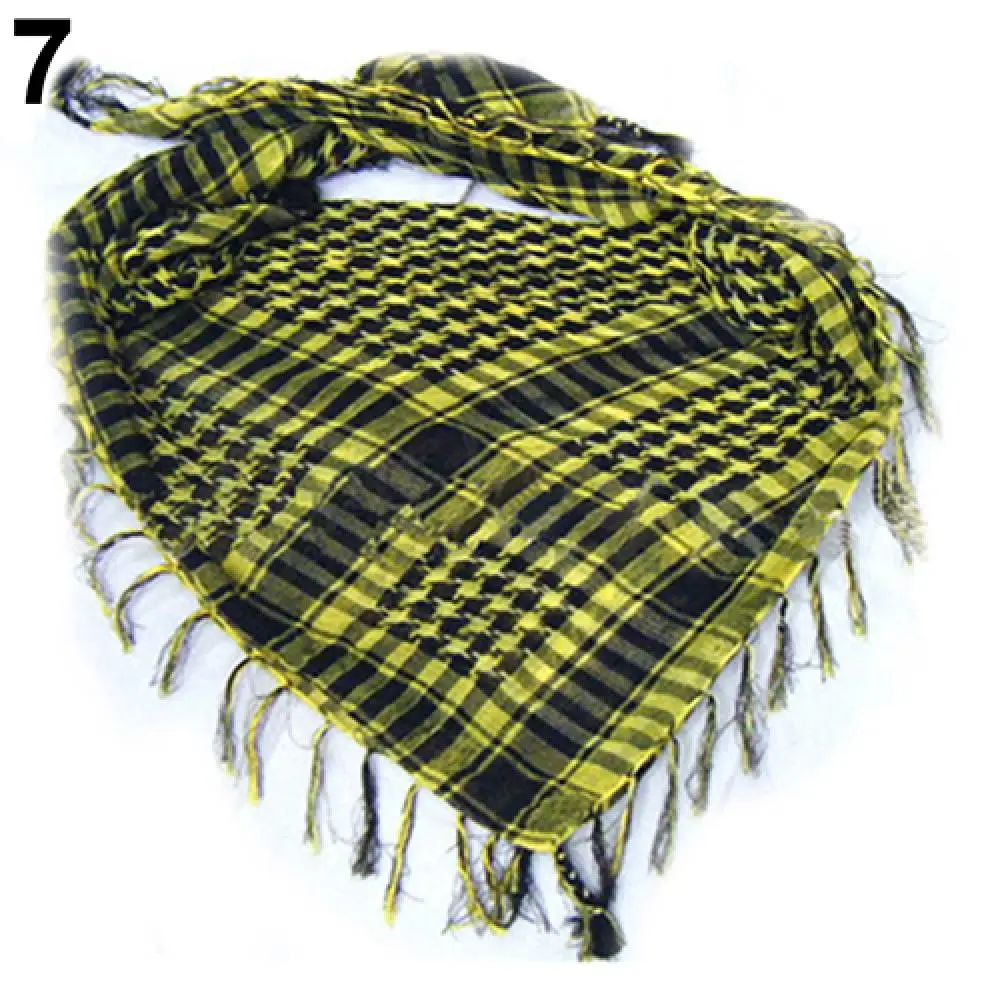 100cm Cotton Plaid Scarves Camping Hiking Scarf Windproof Army Military Cycling Scarf Muslim Hijab Desert Arabian Scarf 6