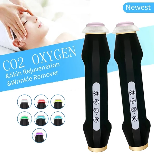 Newest Handheld Rechargeable CO2 Oxygen Bubble Device Exfoliate Oxygen Facial Machine Wrinkle Removal Portable Beauty Device