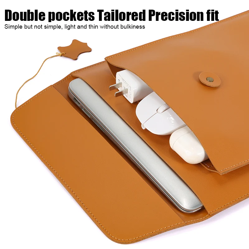 Bolsa de Manga Dupla Bolsos para Apple Macbook Mac Book Ipad Air m1 m2 Pro 13 13.6 14 12 Polegadas Bolsa de Capa de Luva 2023 - Imagem 3