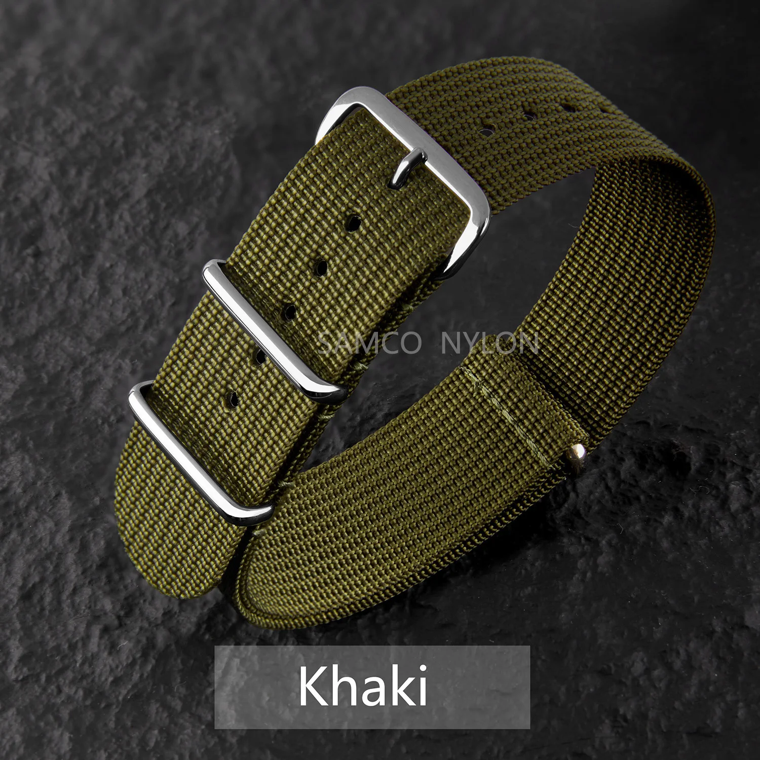 Comfortable Ribbed Nylon Watch Strap - Military-Inspired Washable Band for Men