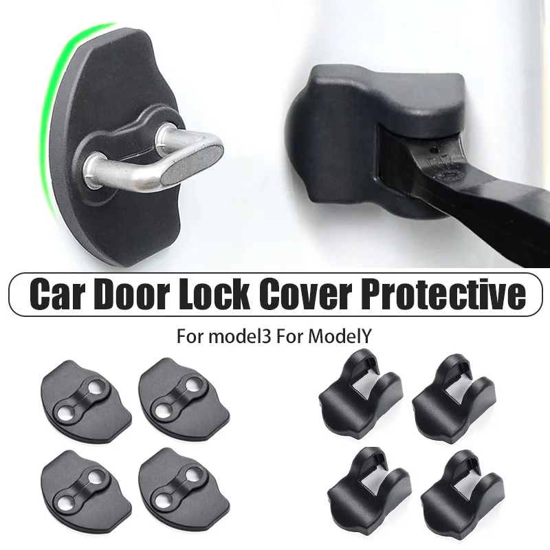 

For 2016-2023 Tesla Model 3 Model Y Door Lock Cover Protective Latch Cover Door Stop Cover Silicone Car Door Lock Latches Cover