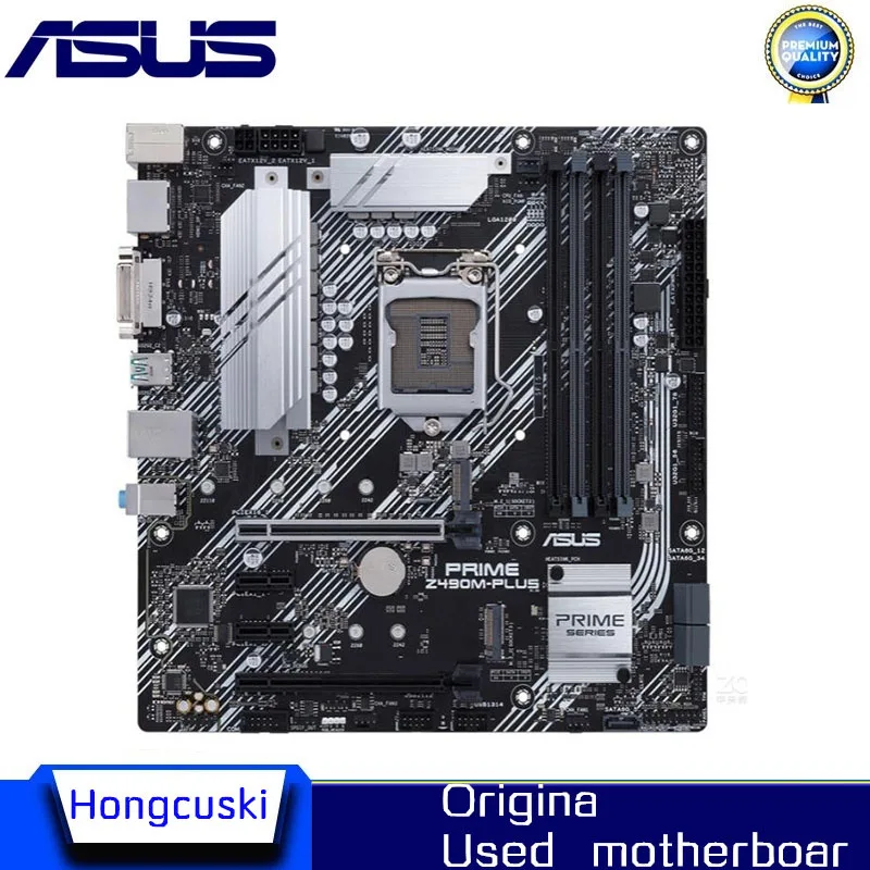 Utilizzato Per Asus Prime Z490M-Plus Desktop Originale Per Scheda Madre Intel Z490 Ddr4 Pci-E 3.0 Lga 1200 Usb3.0 M.2 Sata3