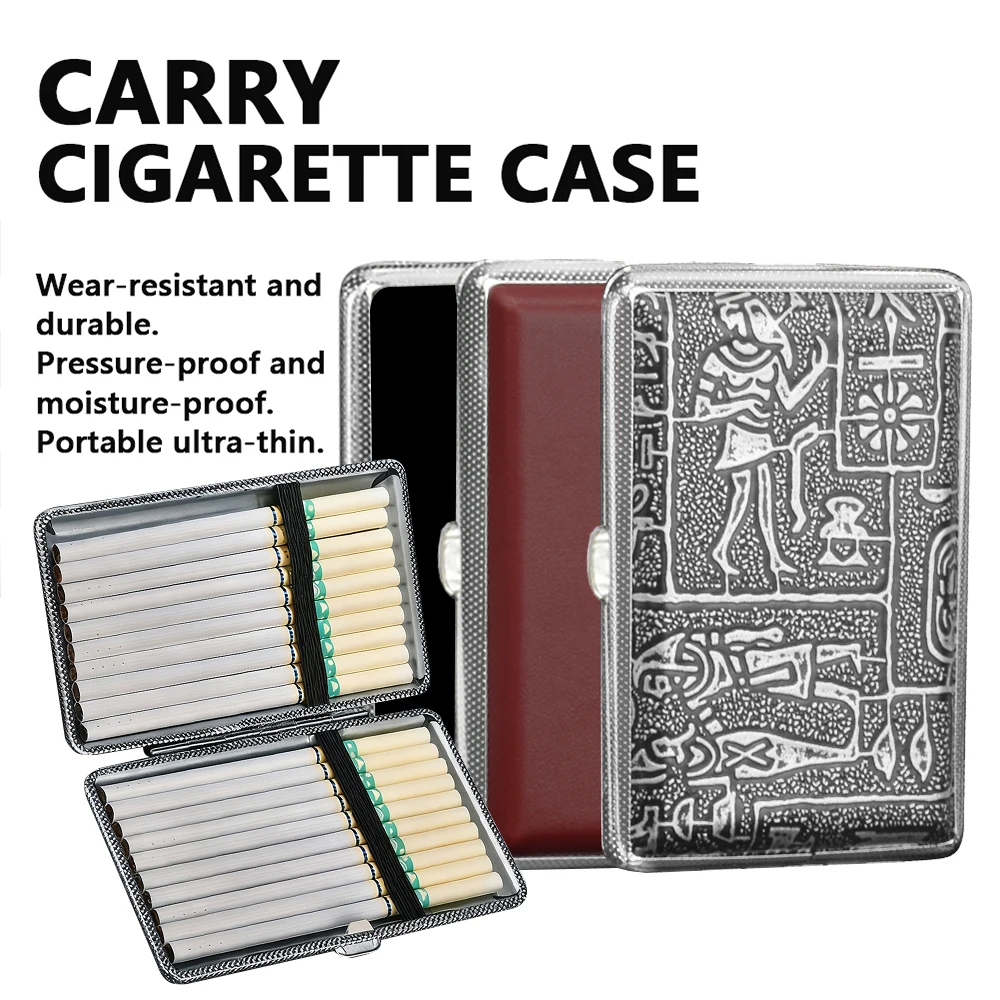 Leather Cigarette Case Cover Man Women Smoking Cigarette Box For Hold 12/14/16/18/20 Cigarettes Sleeve Pocket Cigarettes Pack