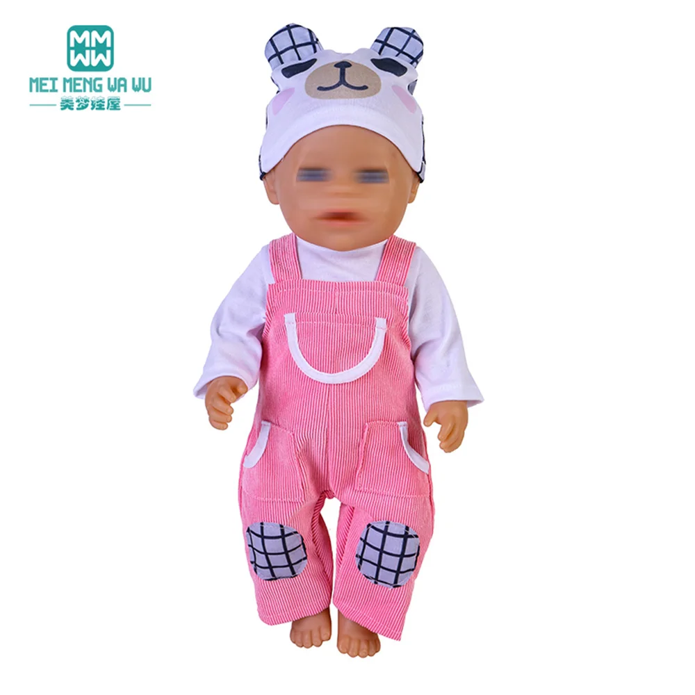 Fits 43-45cm Baby Toy New Born Doll clothes Three-piece fashion jacket and jumpsuit Girl's gift