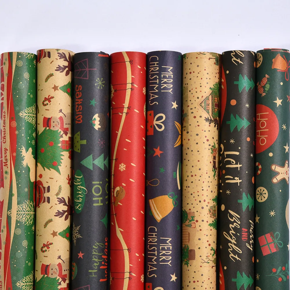 Christmas Wrapping Paper Merry Christmas Decoration Wrapping Gift Wrap Paper New year Scrapbooking DIY Cardmaking Crafts
