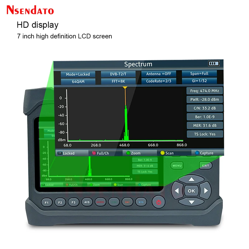 Satlink ST-6986 DVB-S2/S DVB T/T2 DVB-C Satellite signal finder locator H.265 HEVC MPEG-4 signal Meter Finder satlink ST6986