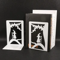 Hollow-out Metal Bookends Hourglass Design Metal Bookends for Home Office Decorative Book Stoppers Book Holders 1