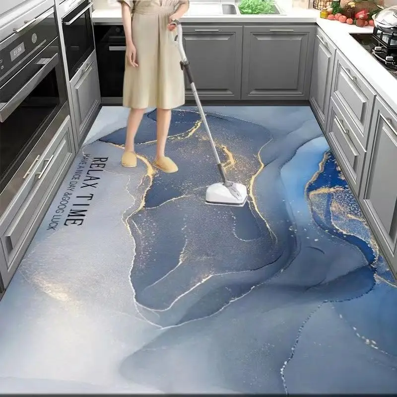 Modern Kitchen Waterproof and Oil proof Carpet Restaurant Geometric Non