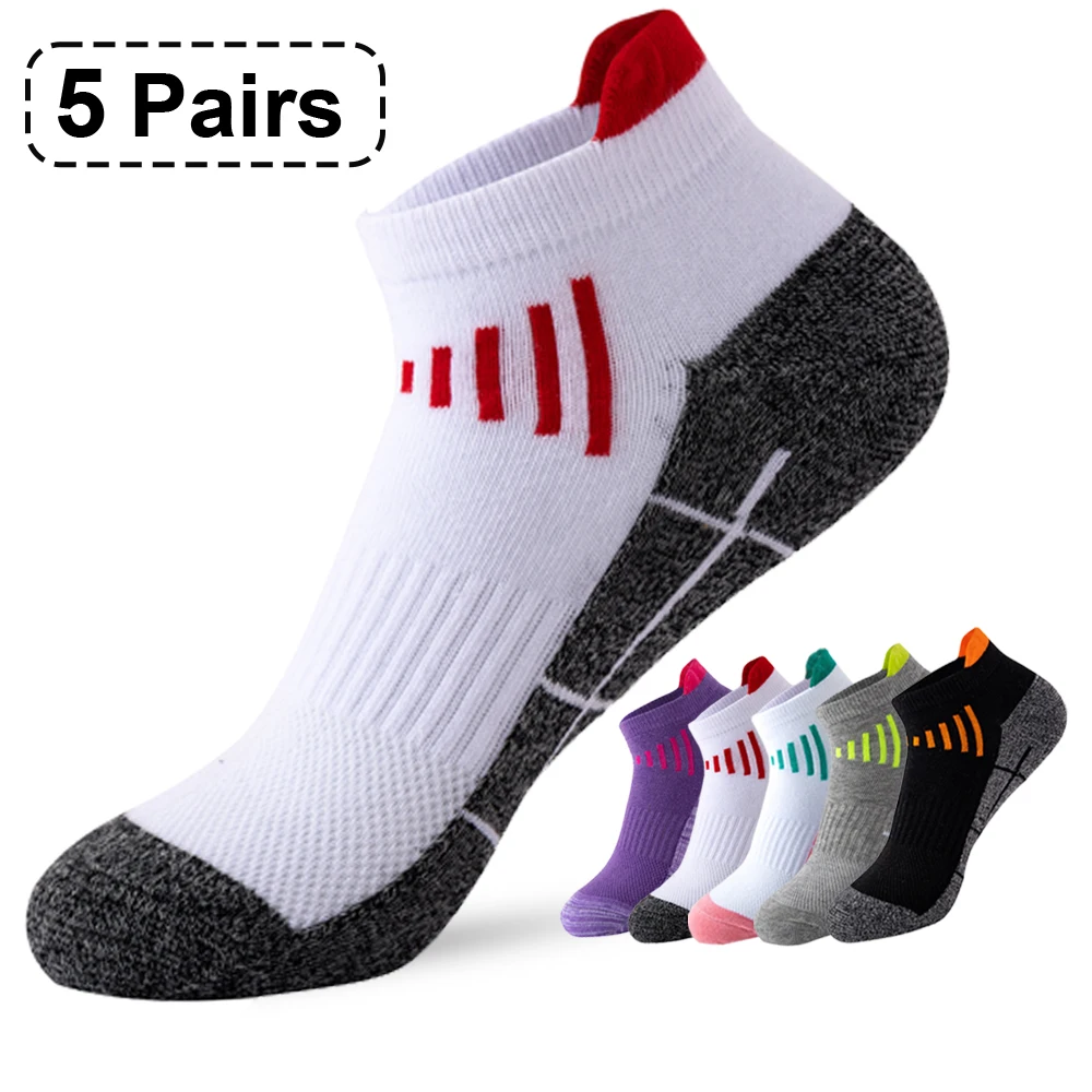 

5 Pairs Men Sport Socks Athletic Socks Breathable Outdoor Fitness Running Socks For Men And Low-Cut Crew Women's Ankle Socks