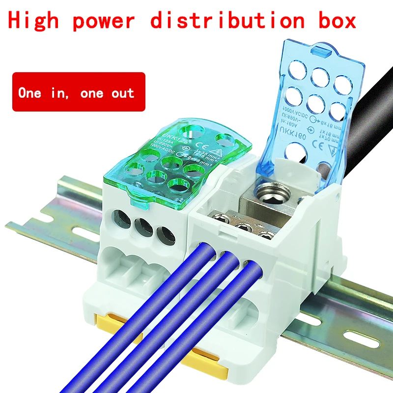 Single Pole Splitter Box UKK80A Large Current One into Multiple Branch Line Terminal Rail 125A 160A 250A