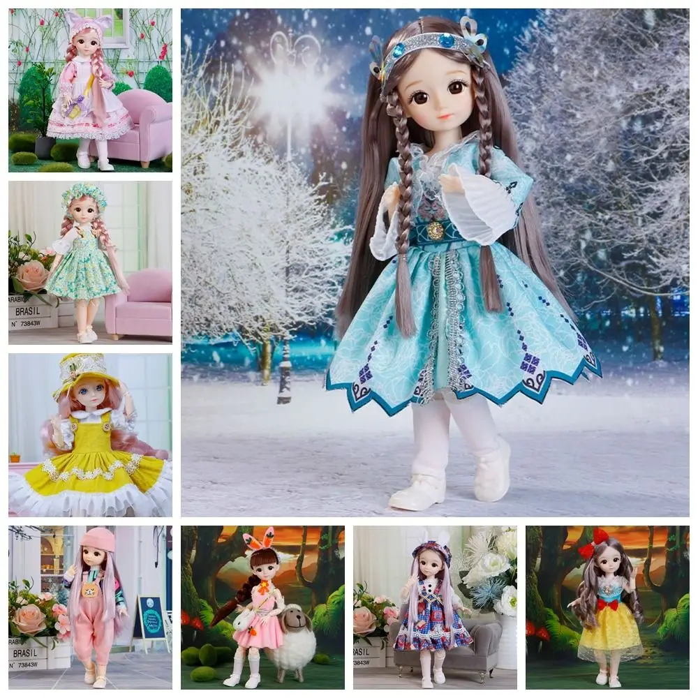 

BJD Doll and Clothes Multiple Removable Joints 30cm 1/6 3D Eyes Doll Girl Dress Up Birthday Gift Toy