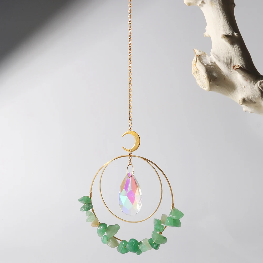 Suncatcher Crystal Rainbow Maker Gold Sun catchers Prisms for Window Garden Decoration Indoor Hanging Crystals Home Decor Gift sun catcher sun catchers window ornament