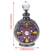 1Pc 12ML Vintage Luxury Rhinestones Glass Perfume Bottle Essential Oil Bottle Storage Bottle Portable Cosmetic Empty Vials 5