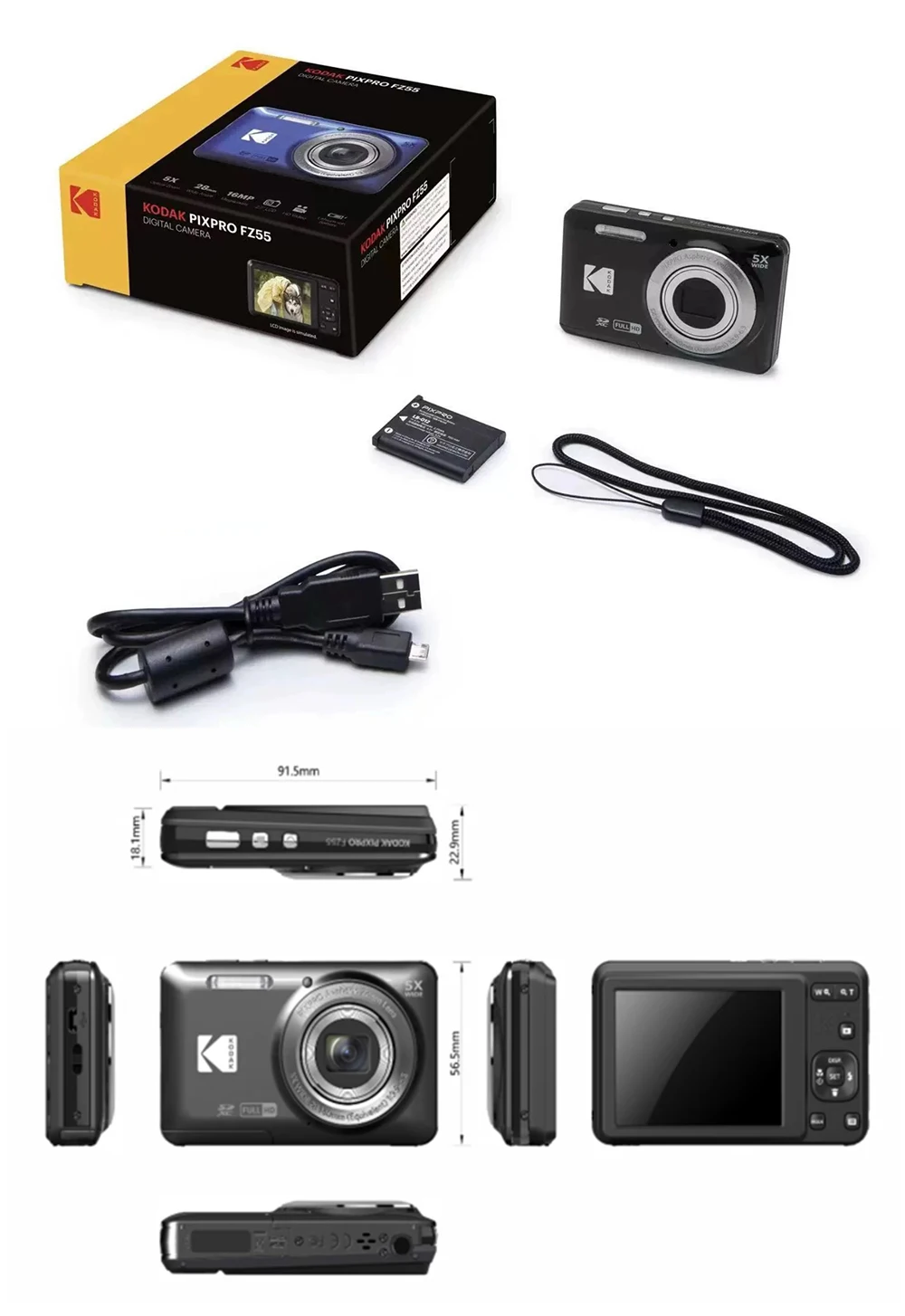Kodak Digital Camera - 16MP Compact Camera with 5X Optical Zoom & 28mm Wide Angle Lens