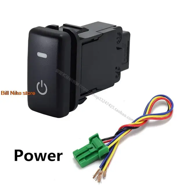 For Toyota PRADO 2003-2009 Front Fog Light LED DRL Heating Up Tail Gate Radar Parking Sensor Switch Button with Wire Blue