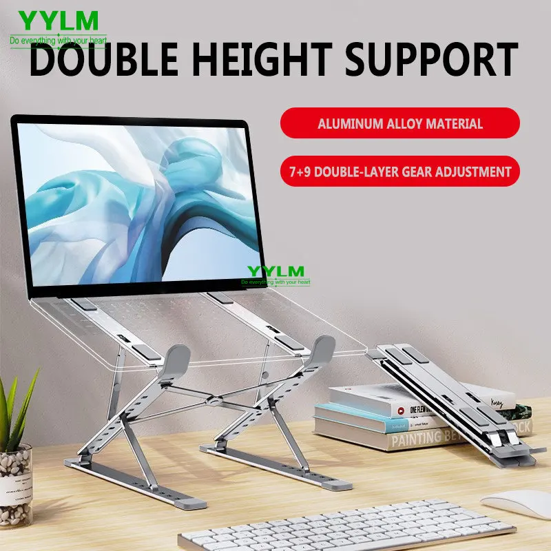 YYLM N8 Laptop Stand Aluminum for Macbook Adjustable Portable More Stabe Laptop Stand Cooling Stand Foldable Notebook Holder 2