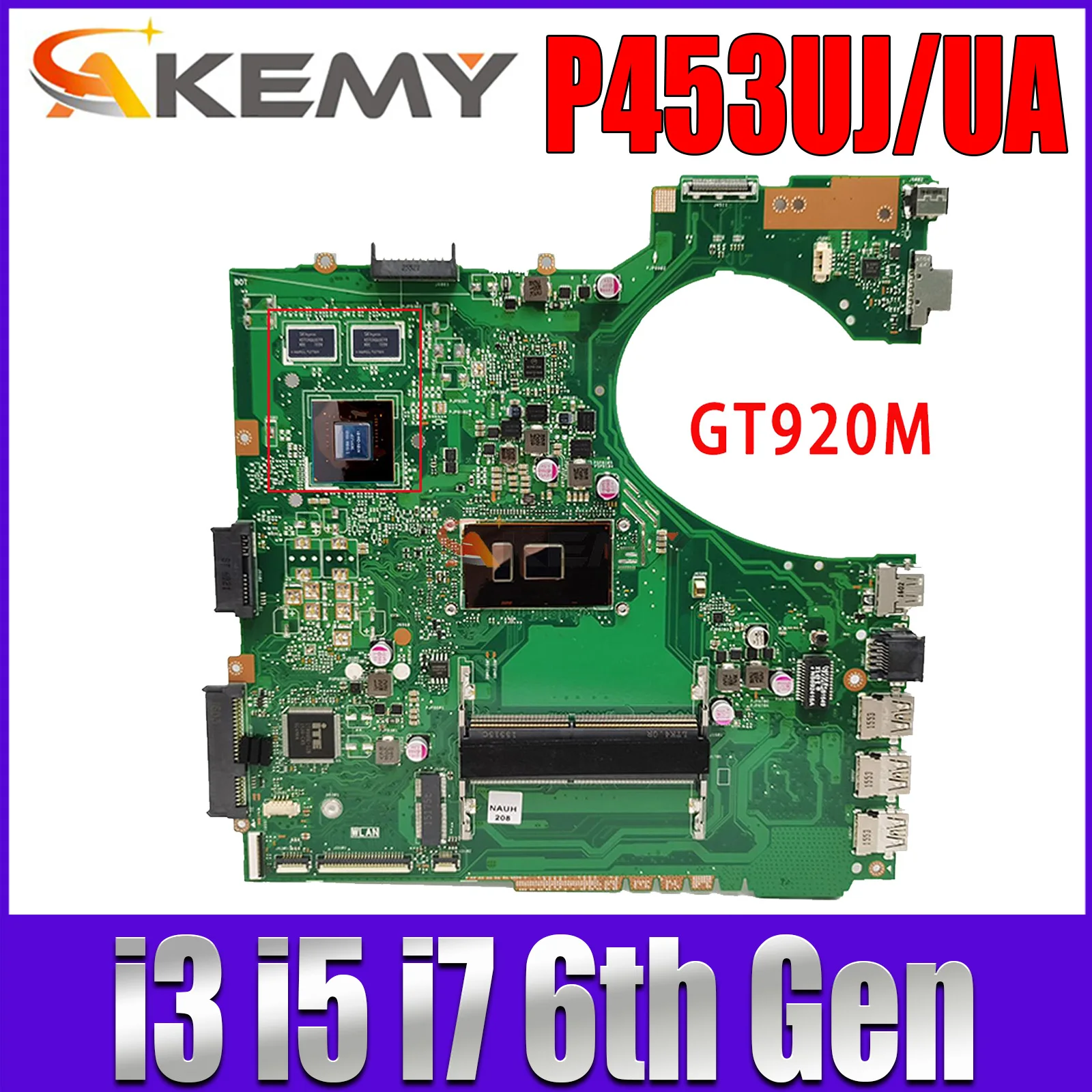 

Материнская плата для ноутбука M2, P453UJ PRO453U PE453U PX453U P453UA P453U, Процессор i3 i5 i7 GT920M/UMA, материнская плата