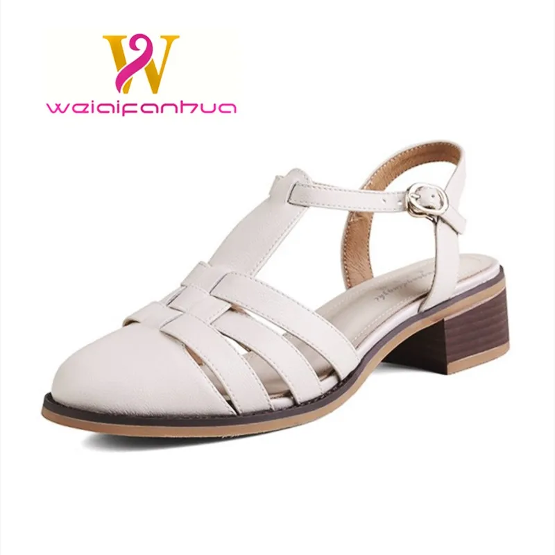 

Women's Sandals Summer2024 New Hollow English Vintage Women's Sandals Woven Closed Platform Roman Sandals Women Designer Sandals