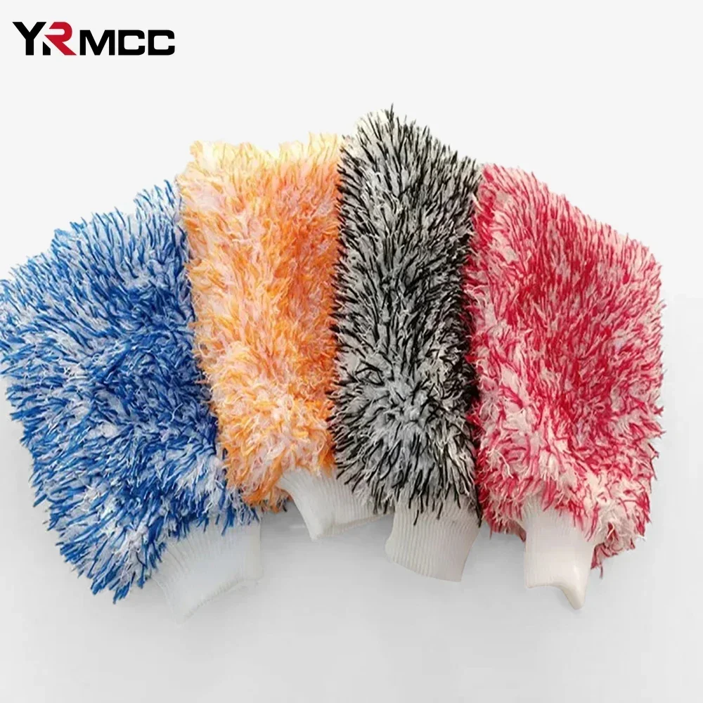 Car Washing Gloves Microfiber Strong Water Coral Velvet Cleaning Glove Soft Thickened Dust Removal Clean Tools Car Accessories for car cleaning gloves,microfiber cleaning gloves,microfiber washing gloves,microfiber gloves