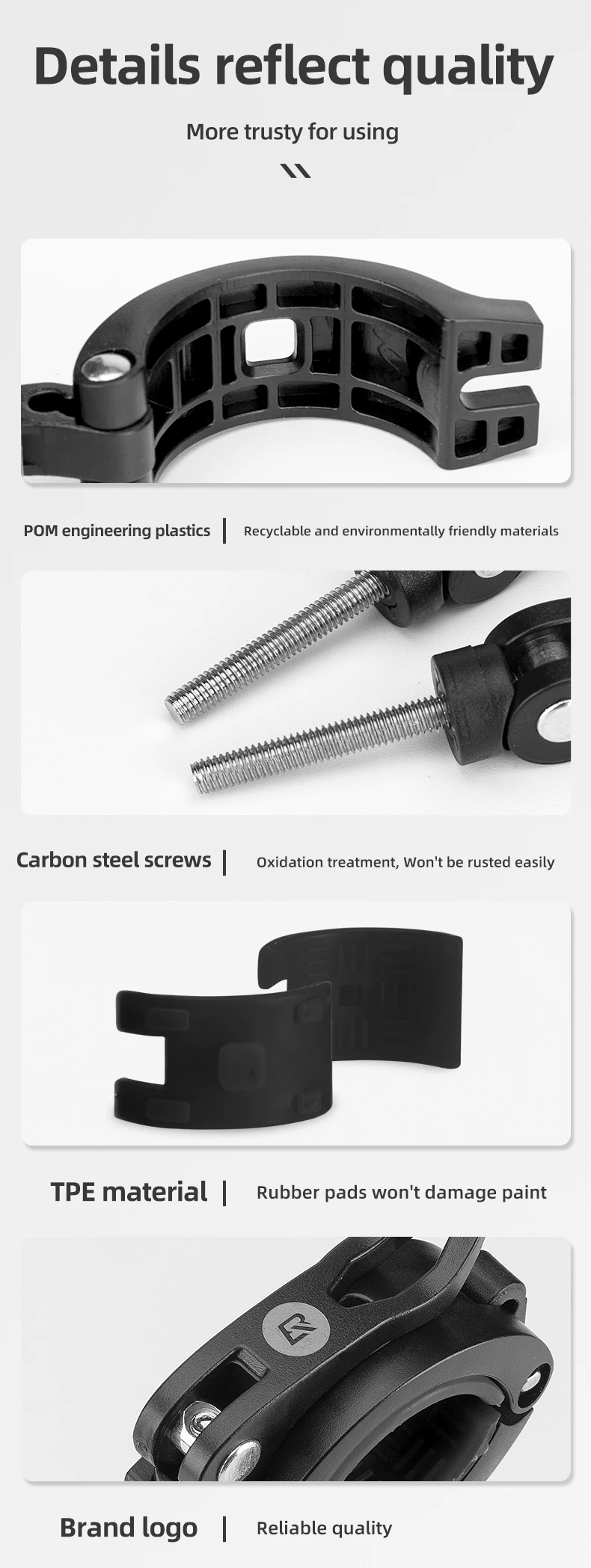 Bicycle Light Bracket Quick Release Stable 360 Degree Rotatable Multifunctional