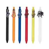 6pcs Musical Note Gel Pens Black Ink Novelty Music Gifts Decorative Music Party Favors Piano Teacher Gift 1