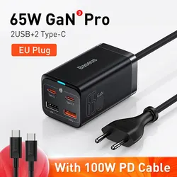 Baseus 65W GaN 4-in-1 Multi-Device Fast Charger - 65W EU Plug