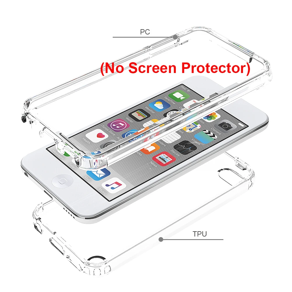 Dual Layer Shockproof Rugged Armor Case with Transparent Back