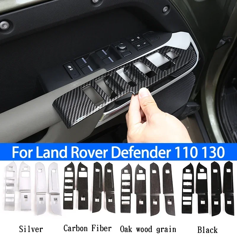 

Кнопки переключателя для двери и окна автомобиля, обшивка корпуса рамы, АБС-карбон, для Land Rover Defender 110 130-2020, аксессуары для интерьера автомобиля