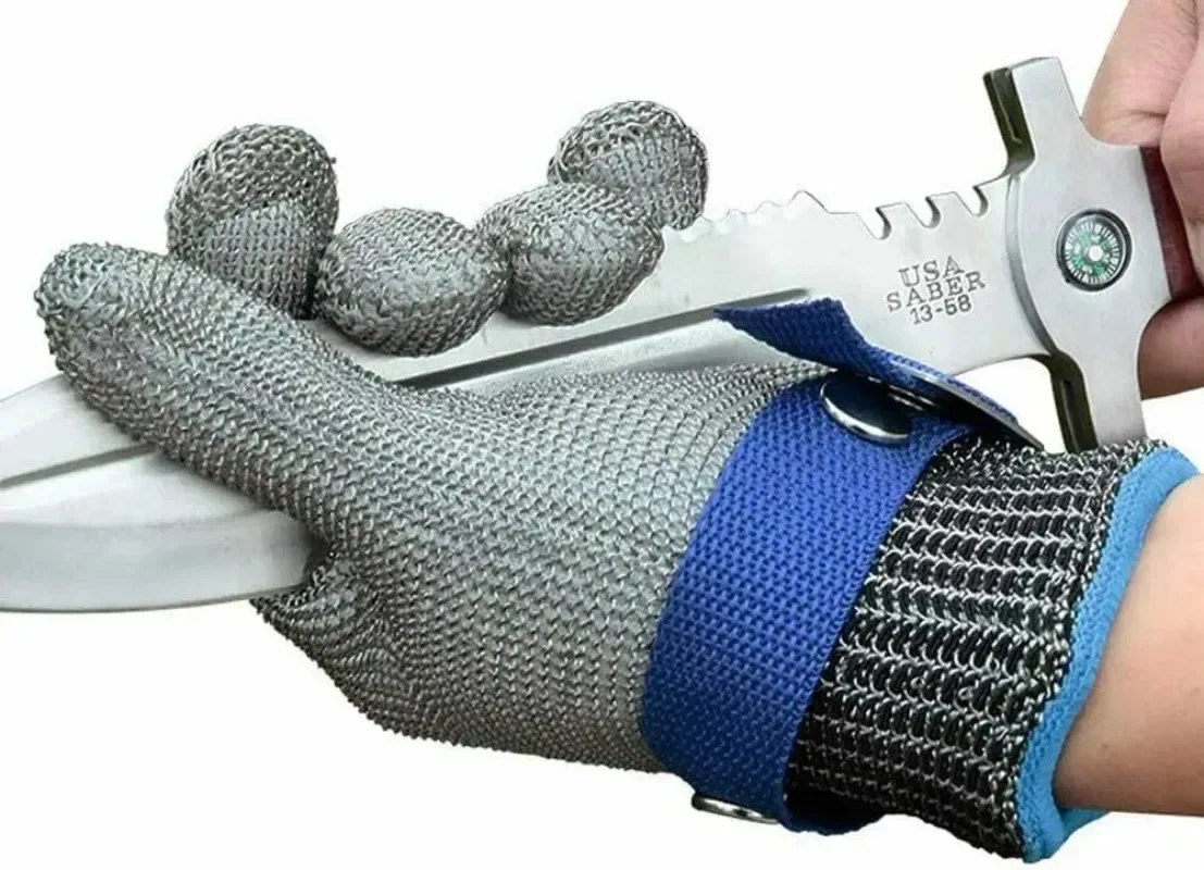 1 Pc Cut Resistant Stainless Steel Gloves Working Safety Gloves Metal Mesh Anti Cutting For Butcher Worker 2