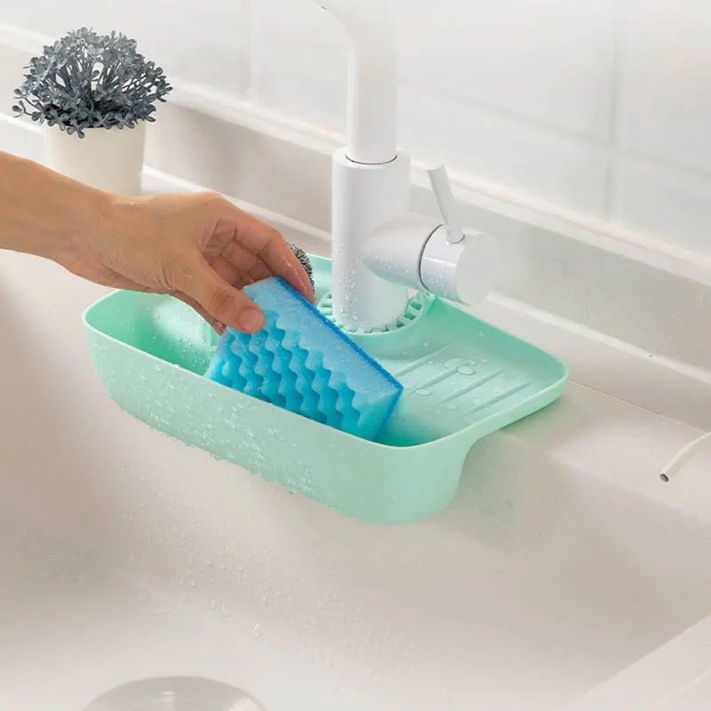 Silicone Kitchen Faucet Mat Sink Splash Pad Drain Pad Bathroom Countertop Protector Shampoo Soap Dispenser Quick Dry Tray