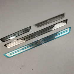 Stainless Steel Door Sill Scuff Plate Guard Sticker - Car Accessories (Silver)