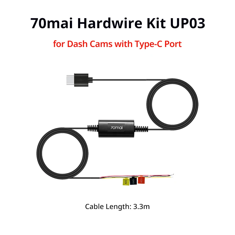 70mai USB-C Hardwire Kit UP03/UP06 for 70mai USB-C Dash Cams 24H