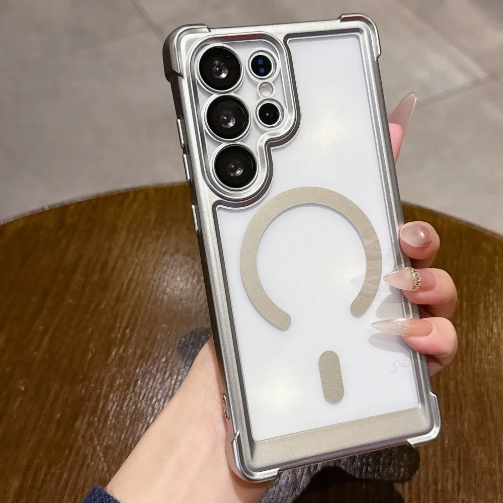 Electroplated Transparent Magnetic Shockproof Phone Case