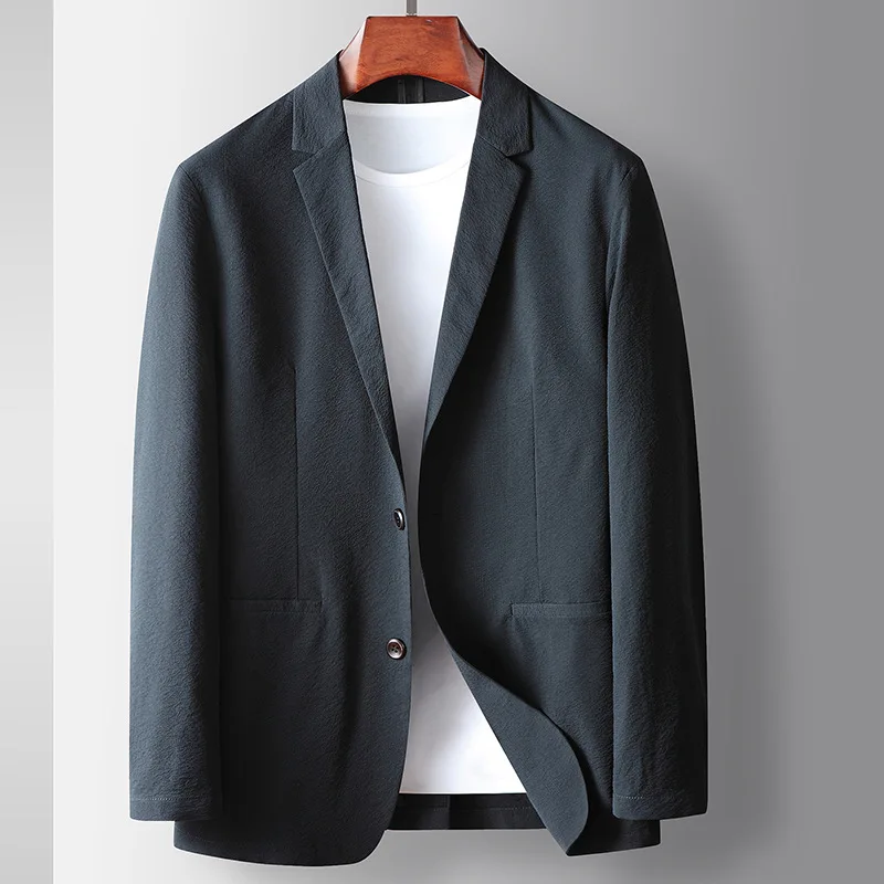 

L-Men's business suit jacket Black slim-fit professional suit man