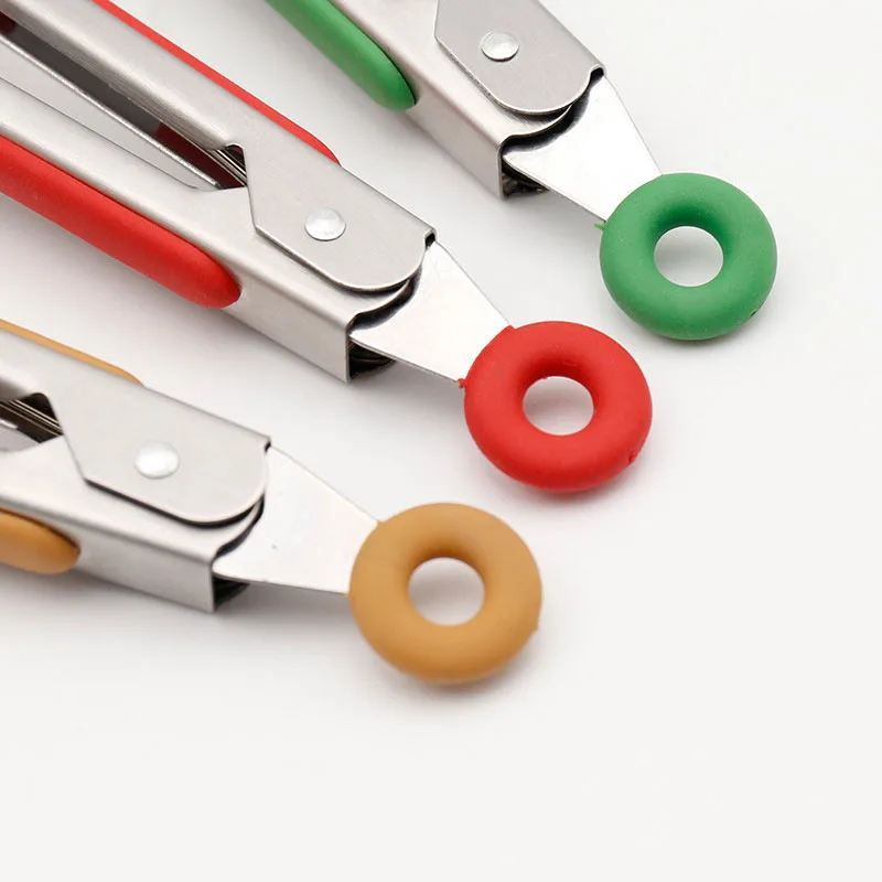 New Christmas Silicone Food Tong Gingerbread Man Snowman Xmas Tree Pattern Cooking Clip Steak Bread Clamp Kitchen BBQ Salad Tool